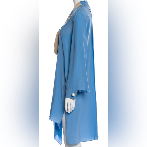 Fendi 100% Silk Dress – Baby Blue Beauty w/ Pearls & Pockets - Picture 3 of 8